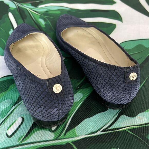 Anne Klein suede, navy snake flats - Picture 10 of 10